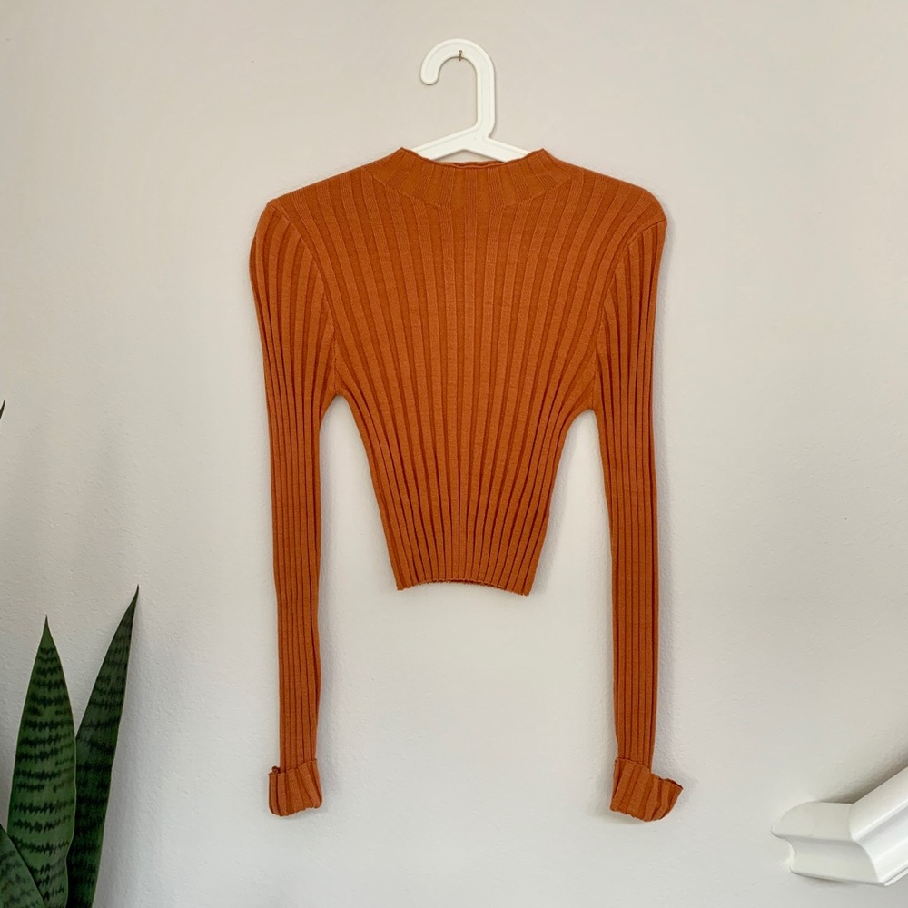Ribbed Mock Neck Sweater